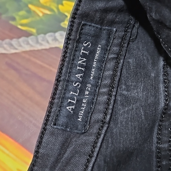 All Saints Miller Distressed Raw Hem Skinny‎ Jeans Size 28 - Picture 3 of 5